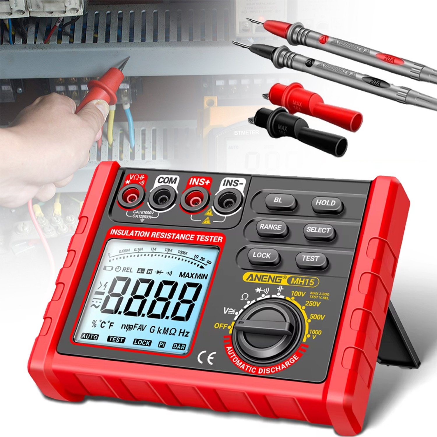 Digitale Megohmmeter - Isolatieweerstandsmeter - Tester Voor AC/DC-Spanning Weerstand Continuïteit En Diodes