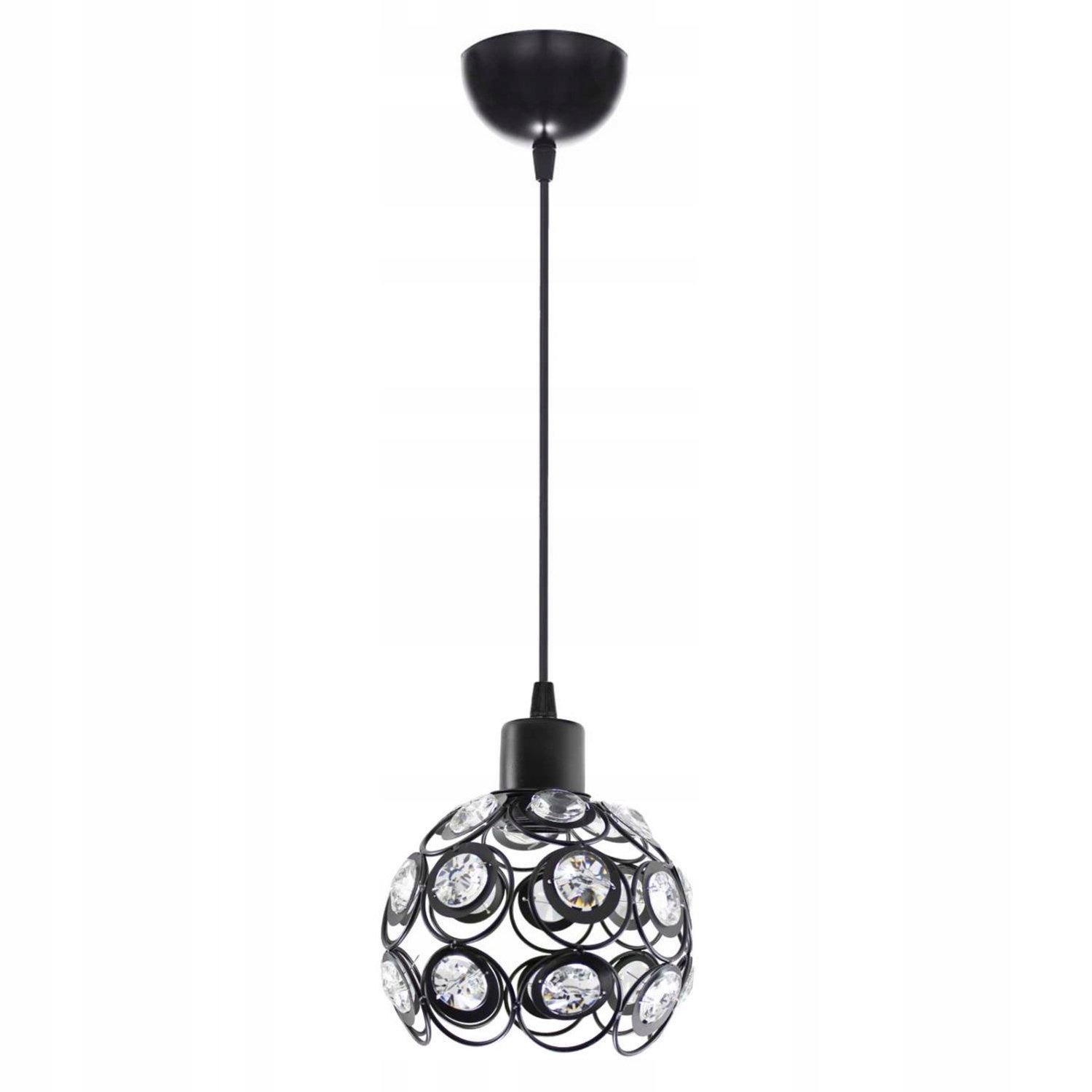 Moderne Zwarte Plafondlamp met Kristal - Merkloos