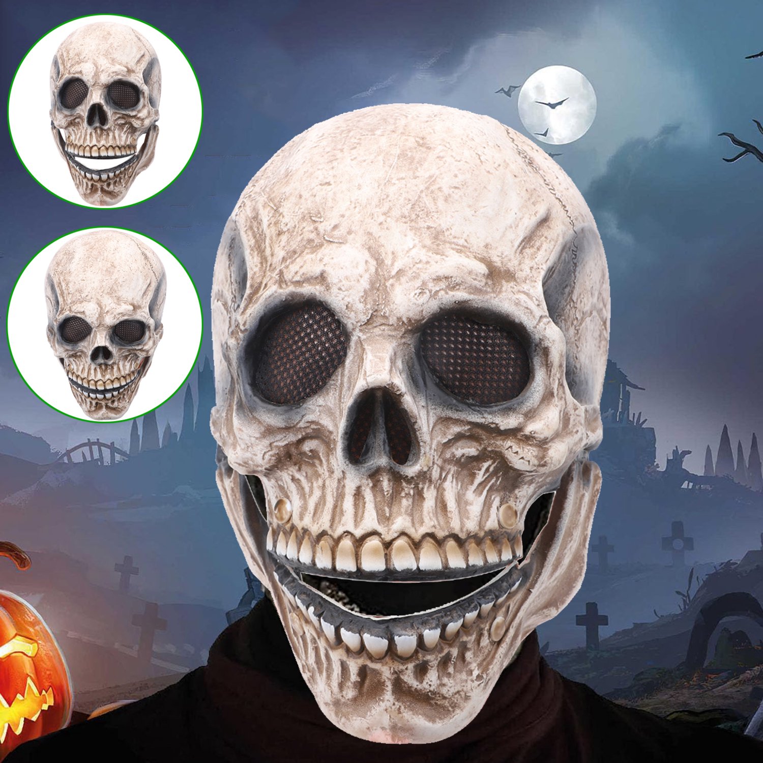 Engie Halloween-Maskers - Schedelmasker Volledig Hoofd - Realistisch Latex Masker Voor Volwassenen - Eng Skelet-Hoofddeksel