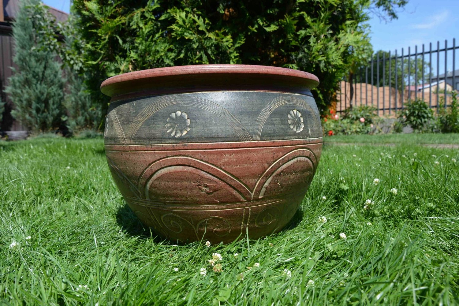Keramische Pot 38x30 cm - Griekse Stijl - Bruin