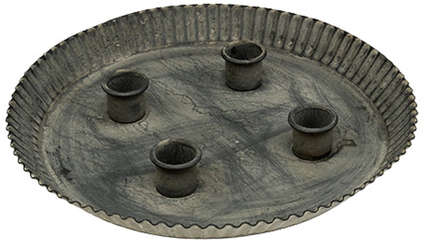 posiwio Bord met 4 kaarsenhouders Ø25cm H3cm Grijs