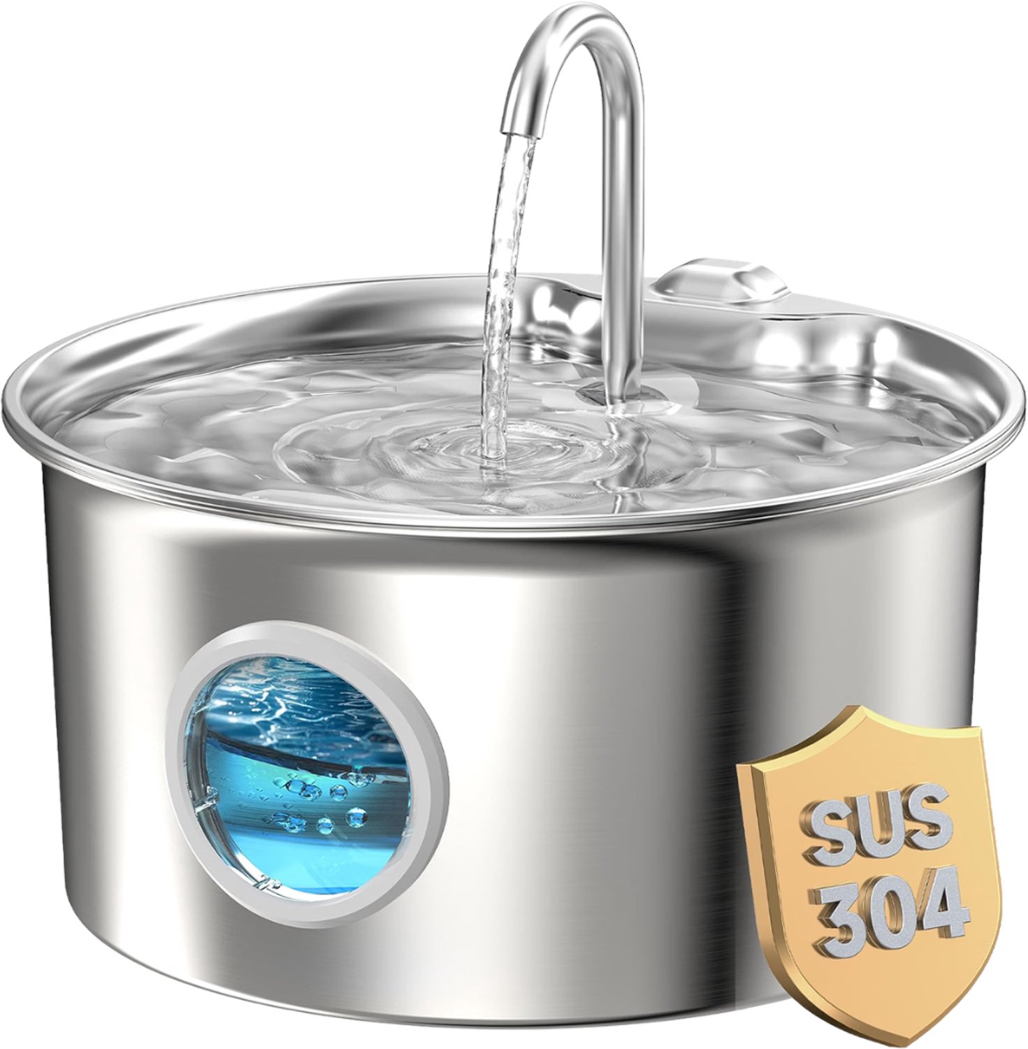 Verte - Drinkfontein Kat - Roestvrijstalen Kattenfontein - Waterfontein Van 2,6 Liter - Automatisch - Stille Waterfontein Voor Huisdieren - Voor Binnenshuis - Drinkfontein Voor Huisdieren
