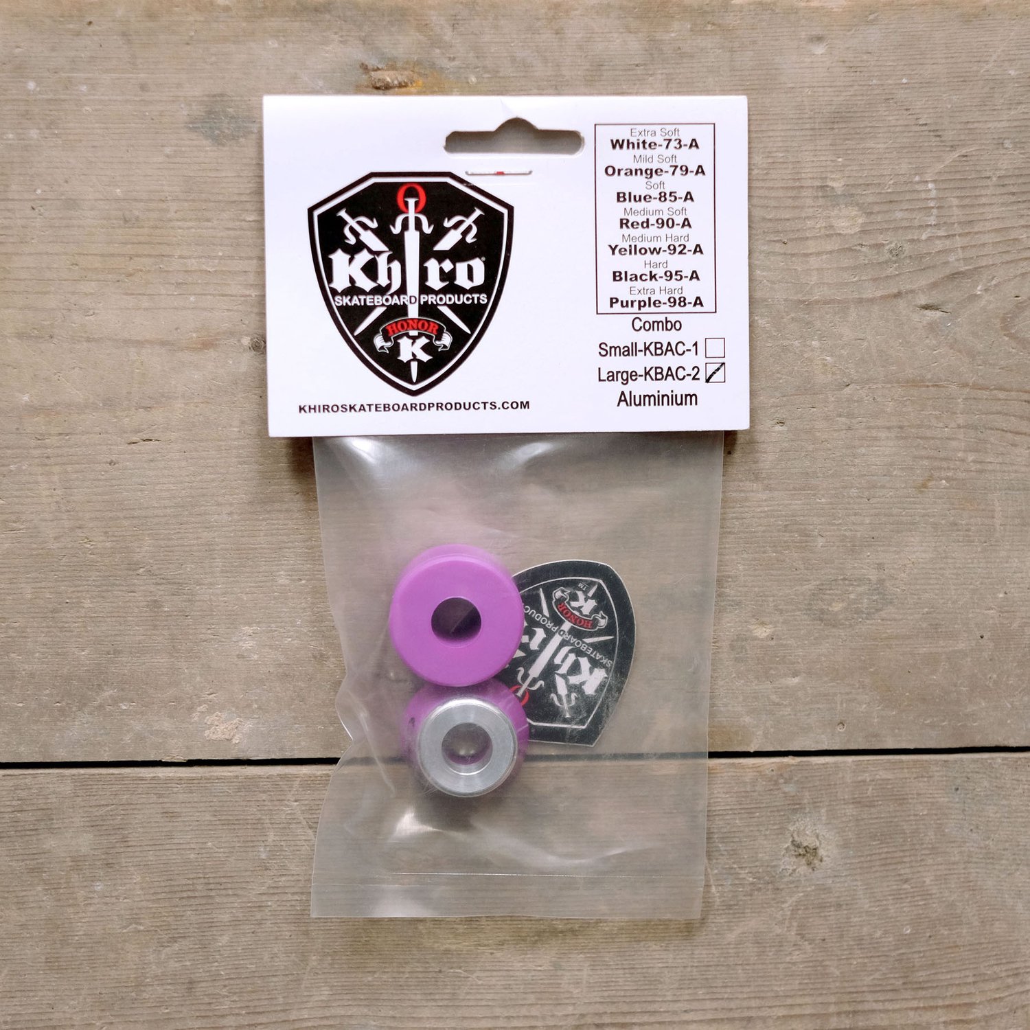 Khiro Aluminium Insert Bushings 98A Extra Hard – – Skateboard Bushings Paars