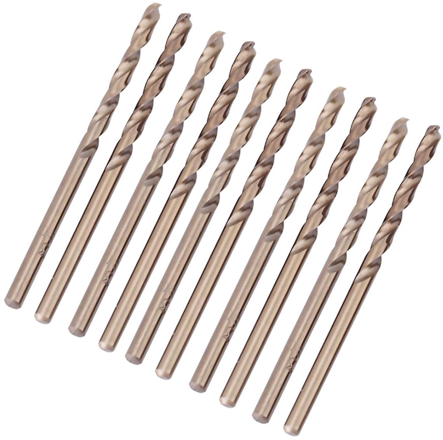 Set van 10 HSS-CO Cobalt Boorbits M35 1-5 mm voor RVS, Gietijzer en Plaatbewerking