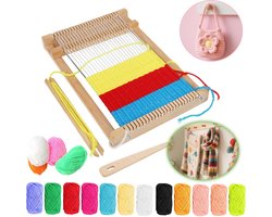 Weefgetouw Voor Kinderen - Weefgetouw Garenpakket - Kinderweefframe - Houten Weefgetouwset - Geschikt Voor Beginners En Kinderen