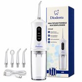 Waterflosser - Diodenta - Multifunctionele Waterflosser 220ml watertank - Verwisselbare Mondstukken - Monddouche - Draadloos - Tongreiniging - Flosapparaat - USB oplaadkabel - 3 Modus - WIT - Waterflosser - Flosser - Tanden reinigen