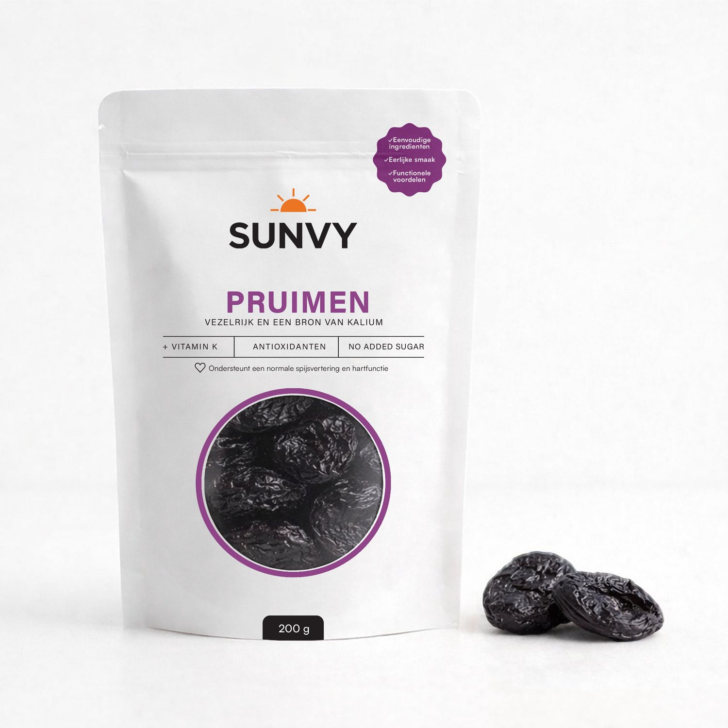 SUNVY - Gedroogde vruchten - Pruimen - No added sugar