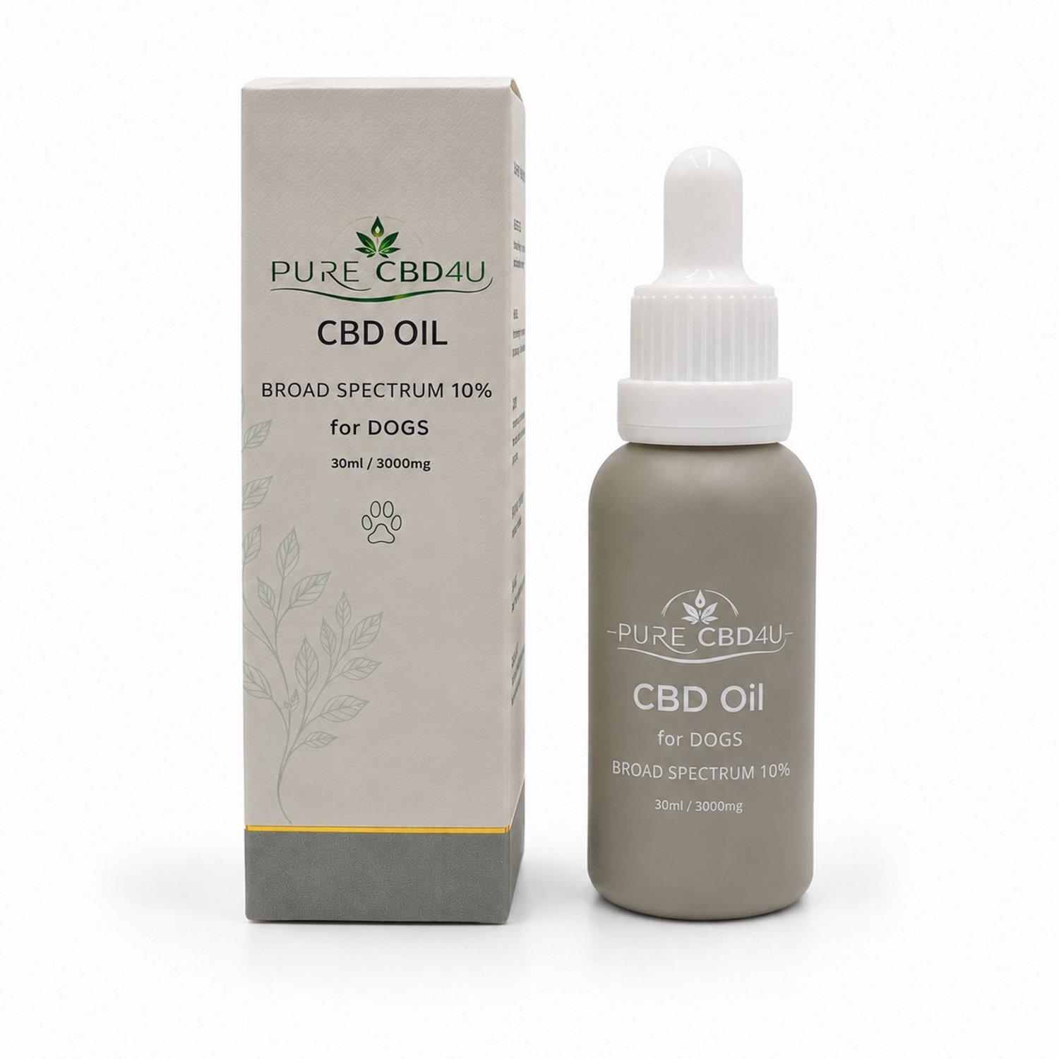 PureCBD4U CBD Olie voor Honden 10% – Broad Spectrum – 0% THC – Met Zalmolie – 30 ml