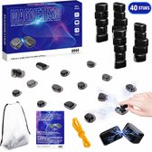 Flero Magnetisch Strategiespel XL - 40 Magneetstenen met Dobbelstenen en Opbergzak - Reisspel voor 1 tot 4 Spelers - Breinbreker vanaf 6 Jaar - Strategisch Denkspel, Campingspel, Familiespel, Origineel Cadeau