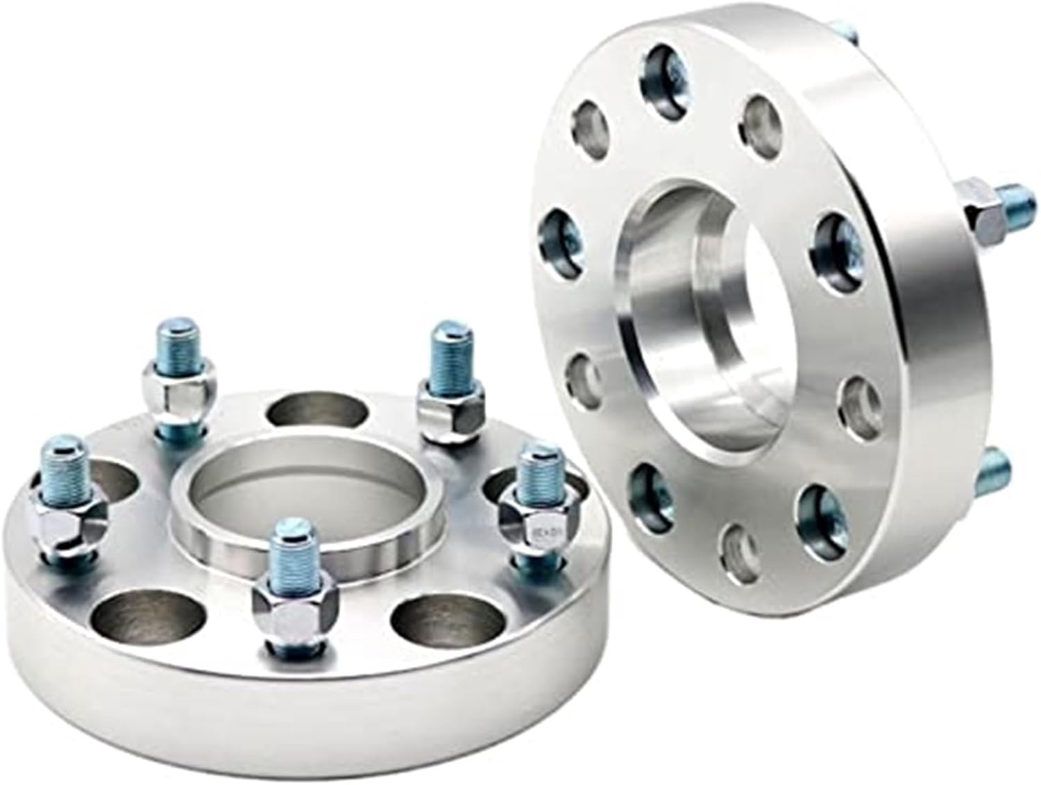 2 stuks 15/20/25/30/35/40 aluminium wielafstandsadapters PCD 5x114.3CB 67.1 geschikt for Jeep, for PATRIOT Compass Adapter voor autowielafstandhouder(Black 20MM SILVER SPACERS)