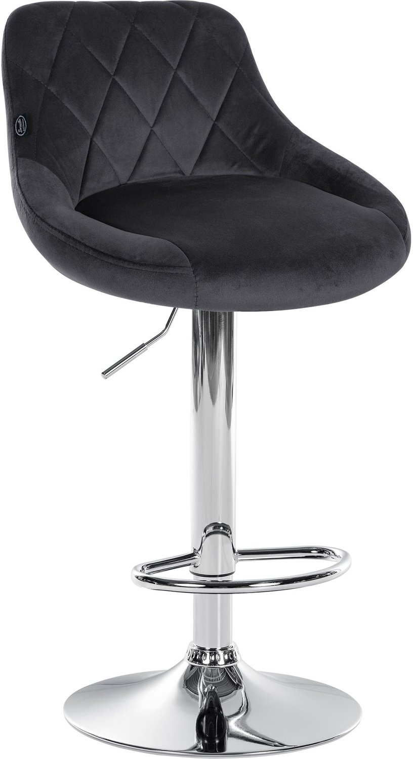 Luxe Comfort Barkruk - Fluweel - Donkergrijs donkergrijs chroom
