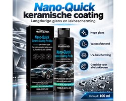 Homonth Nano Keramische Coating voor Auto – 100 ml – Autolak Bescherming met Hoogglans Effect – Waterafstotend, UV-bestendig en Vuilwerend – Voor Alle Lakkleuren – Snelle Lakverzorging voor Glans, Kleurverdieping en Bescherming