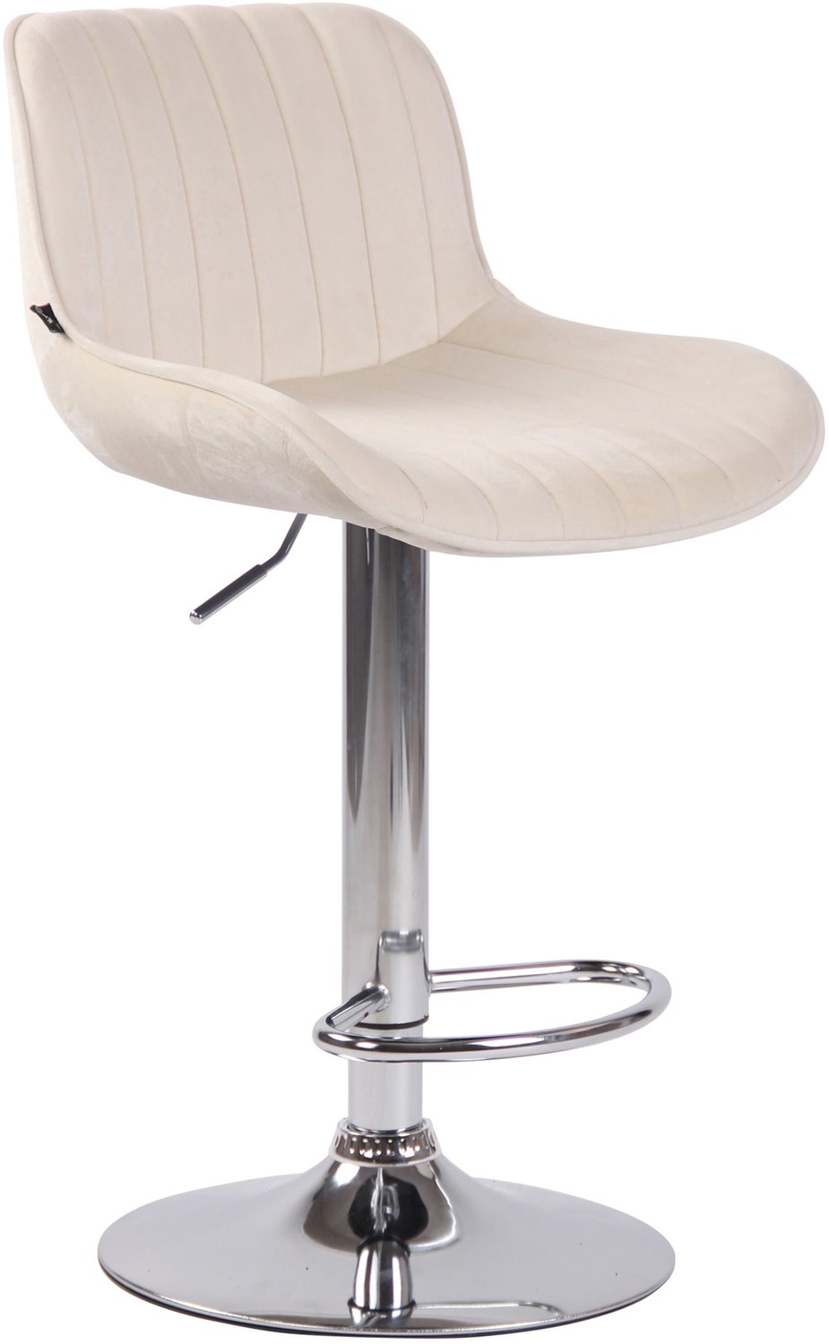 Luxe Comfort Barkruk - Fluweel - Crème chroom/creme