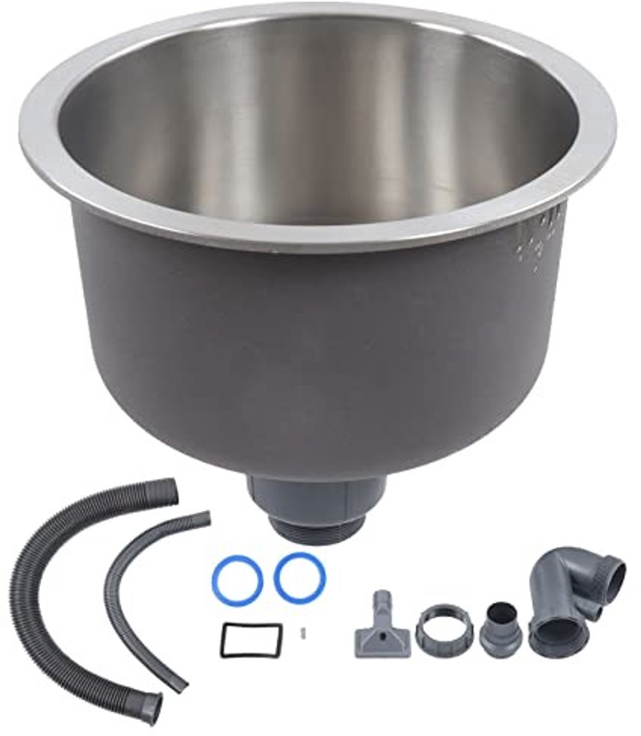 RVS Spoelbak Mini Rond 30cm - Afvoer - Zeef - Compact - Eenvoudige Vervanging - Hoogwaardige Kwaliteit