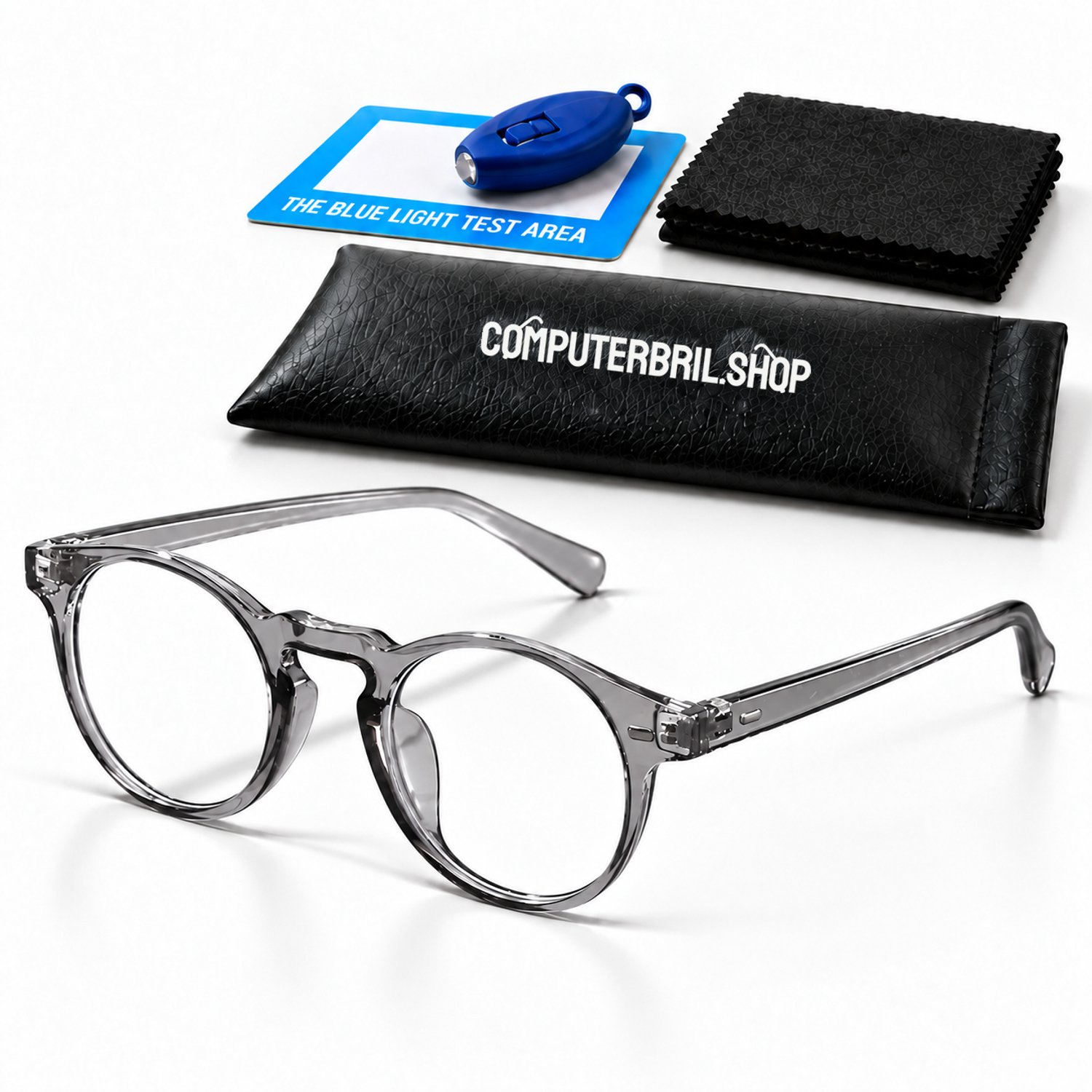 Vintage Stijl Computerbril Zonder sterkte - Grijs montuur - Blauw Licht Filter Bril - Blue Light Glasses - Beeldschermbril - Anti blauw licht - Gaming Bril - Vermoeide ogen - Hoofdpijn - Bril Computer/TV Scherm - Computer Bril