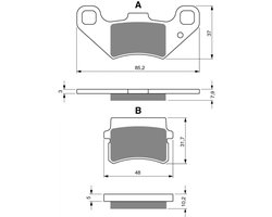 Remblokken Gold Fren voor Quad Quadzilla 300 XL linksvoor/rechtsvoor Nieuw