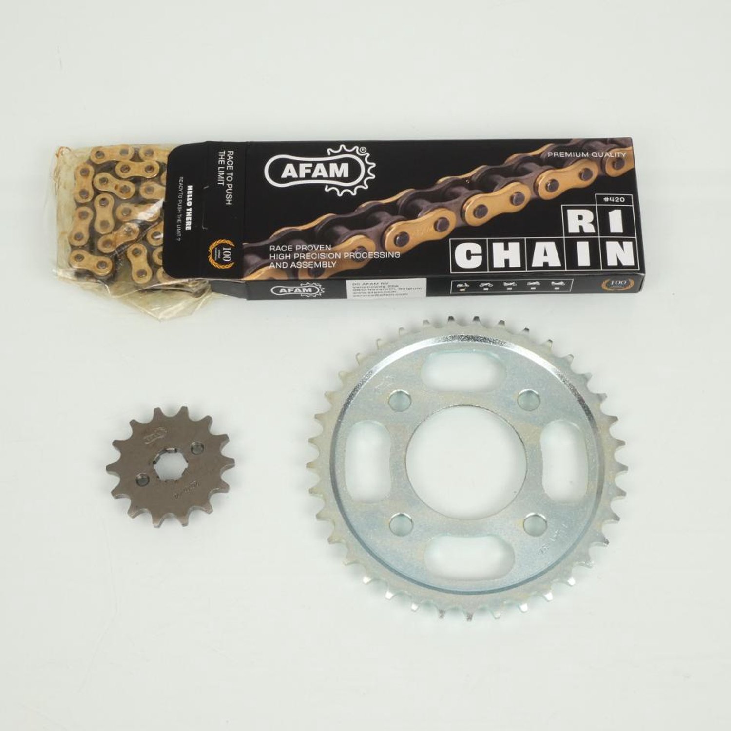 Kettingset Afam voor motor Honda 125 Monkey 2022 tot 2025 14x37 P 420 Al 58mm Nieuw