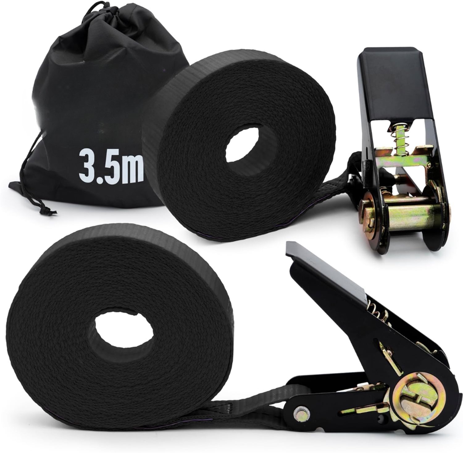 Spanbanden met Ratel - Spanbanden - Spanbanden met Ratel Zelfoprollend - Zwart - 24cm x 16cm x 5cm