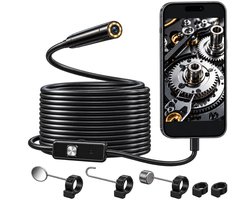 Nexeli NX-AN125M Endoscoop Camera – 5 Meter – Inspectiecamera voor Smartphones iPhone (iOS) Android – USB-C – Met App – 8 mm Camera – 8 LED – Waterbestendig