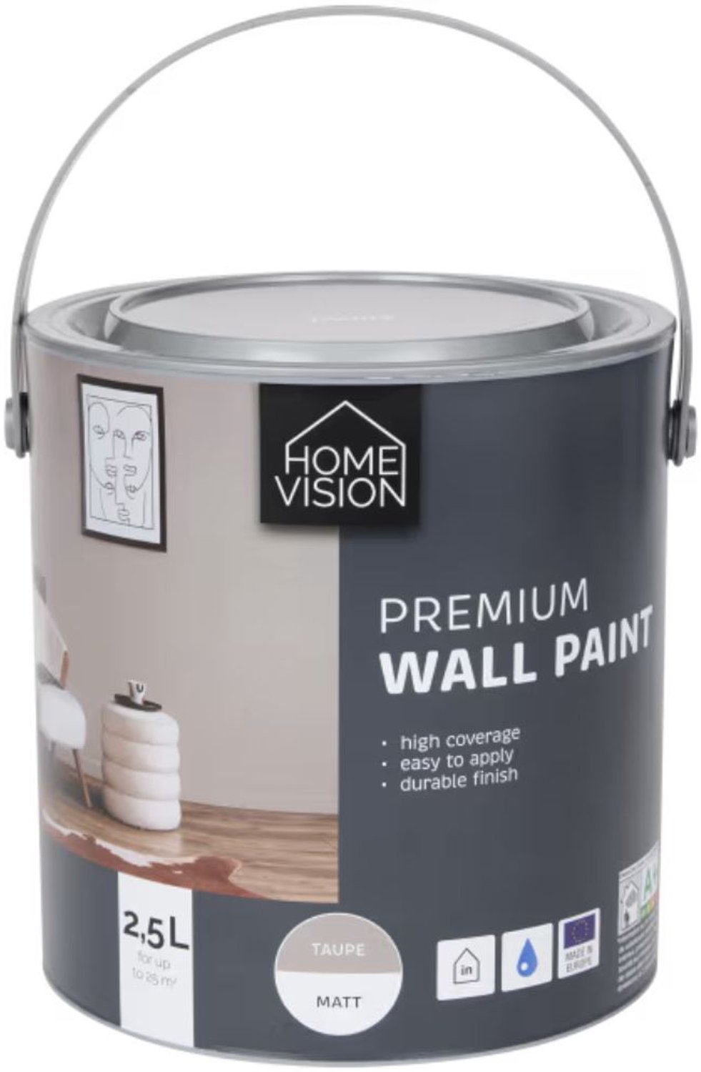 Homevision Matte Muurverf Taupe 2,5 liter