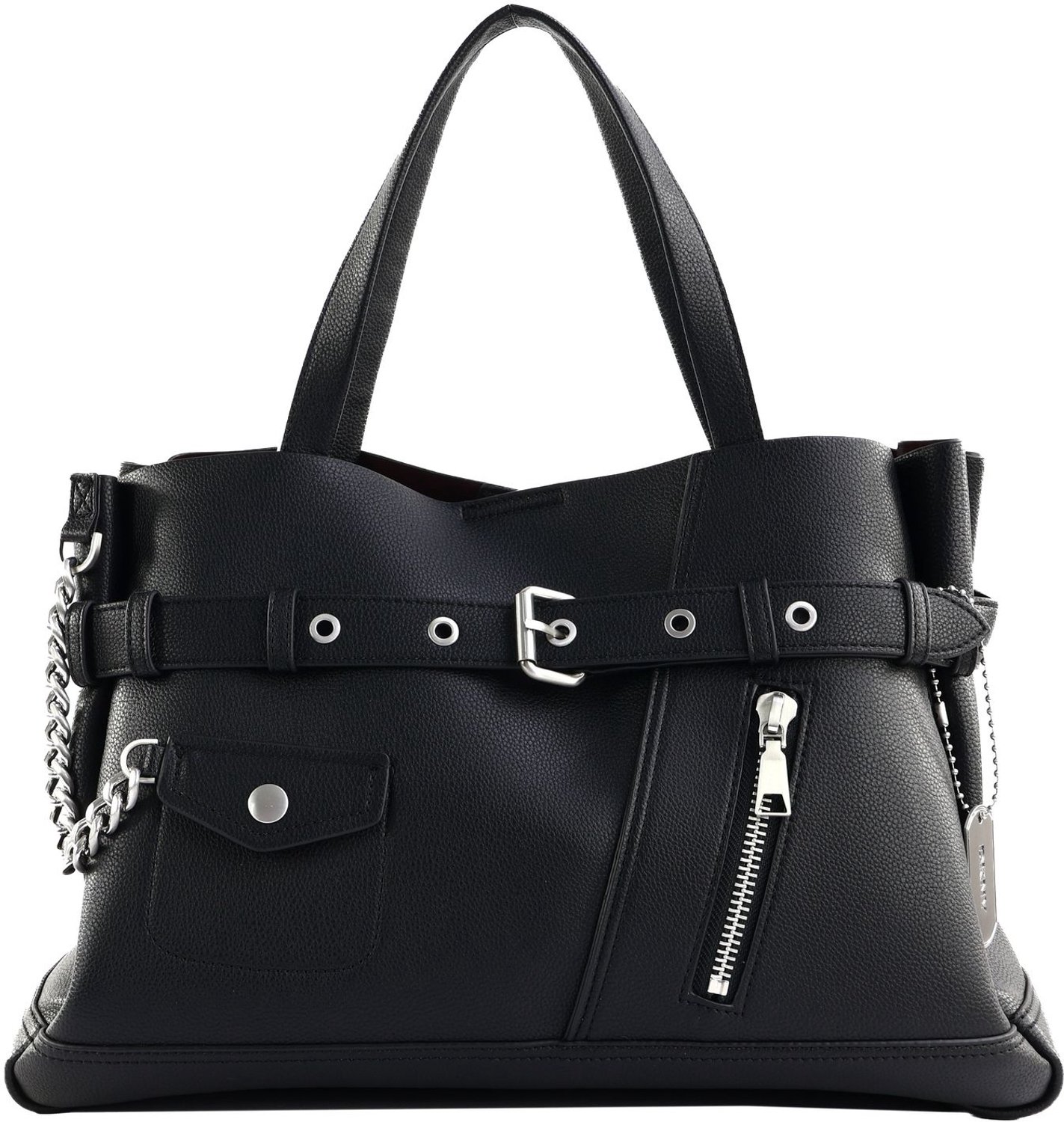 DKNY handtas Bryar Satchel Black / Silver zwart
