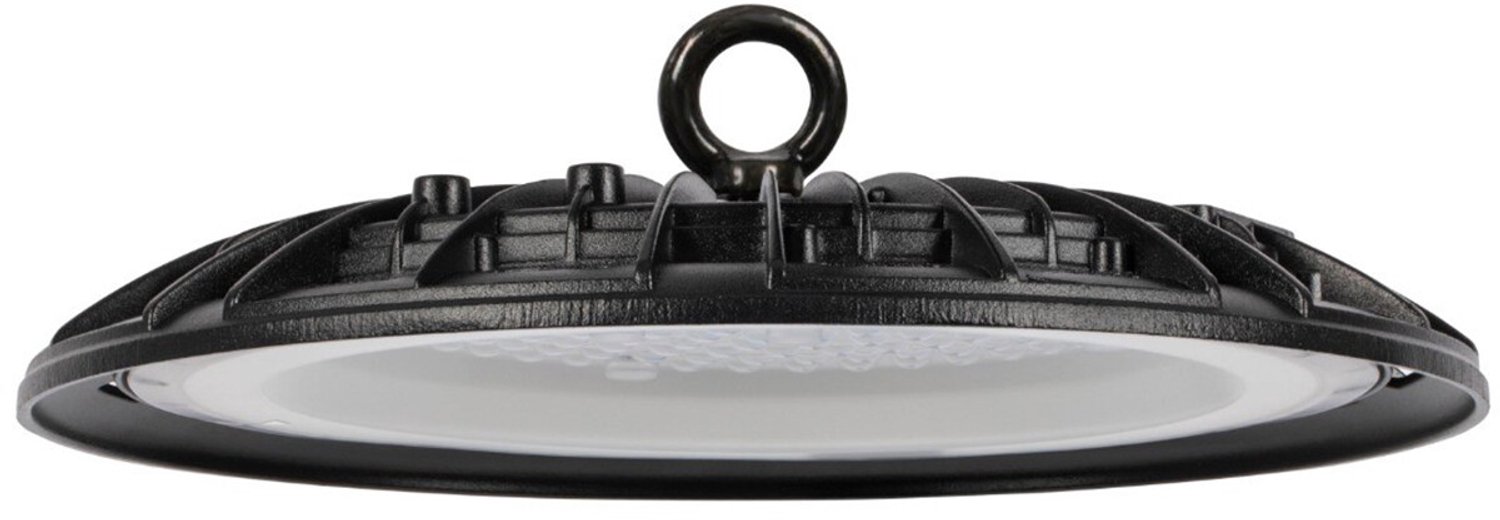 Qualu LED UFO High Bay - Agiro - 100W - Magazijnverlichting - Waterdicht IP65 - Helder/Koud Wit 6400K - Aluminium Zwart