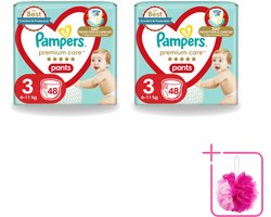2 x Pampers – Luierbroekjes – Premium Care Pants Maat 3 – 48 Luiers - Bulkverpakking - Luier - Douchemop - Luierbroek