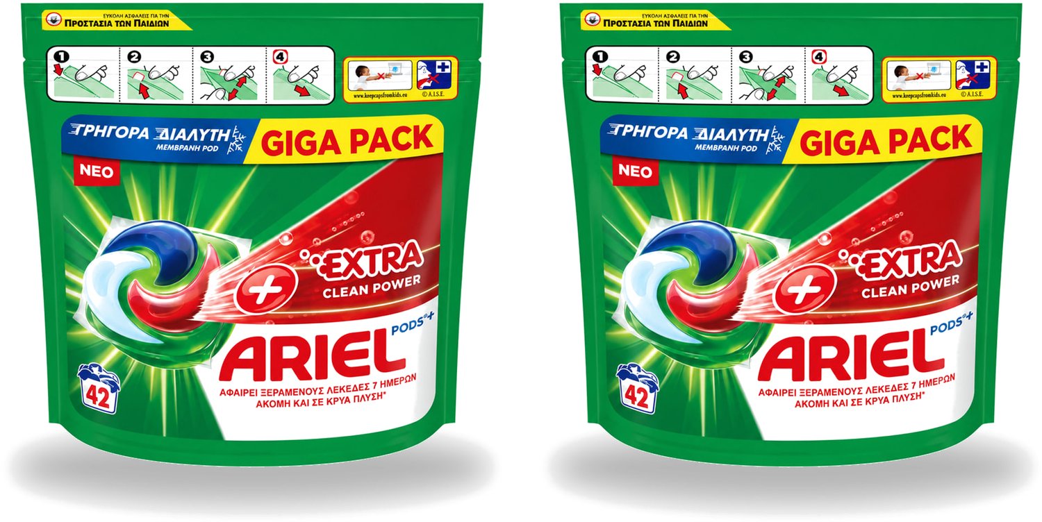 2 x Ariel – Pods – Clean Power Extra Schoon – 42 wasbeurten - Voordeelverpakking - 2 stuks