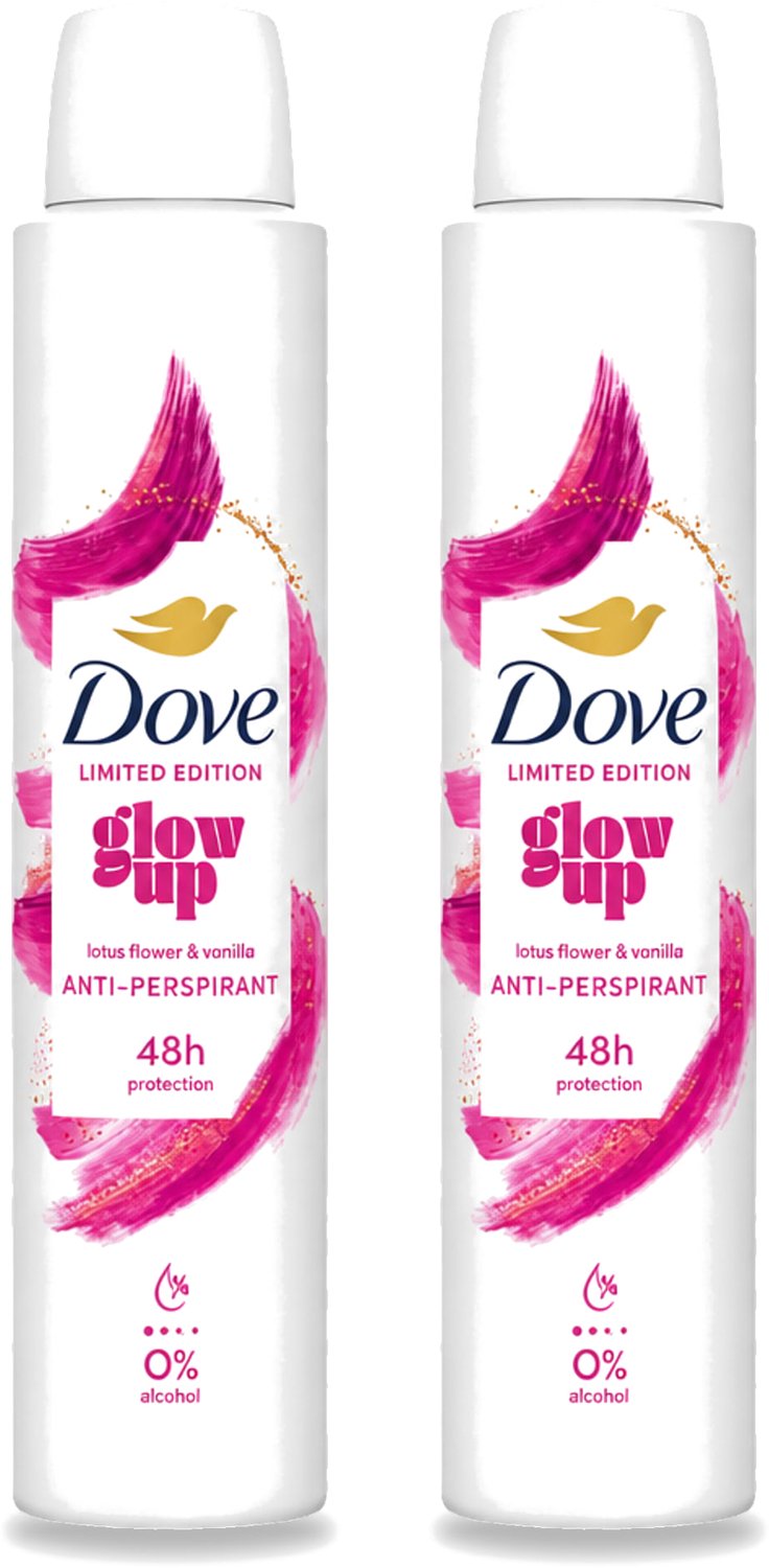 2 x Dove – Deodorant Spray – Glow Up – 200 ml - Voordeelverpakking - 2 stuks