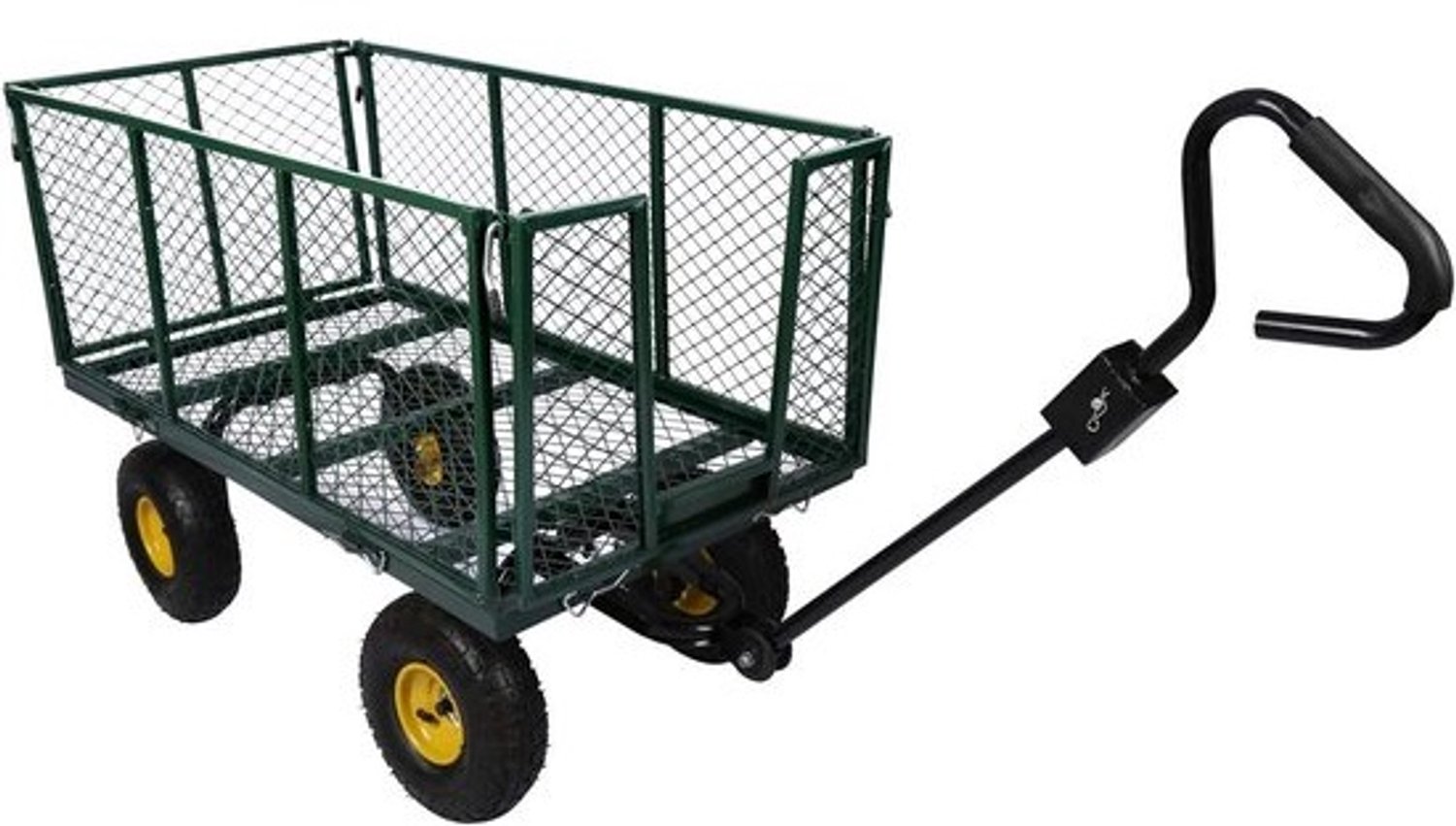 Transportkar - Handkar voor de tuin - Zware lasten vervoeren - Inklapbare zijwanden - 550 kg capaciteit - Groen