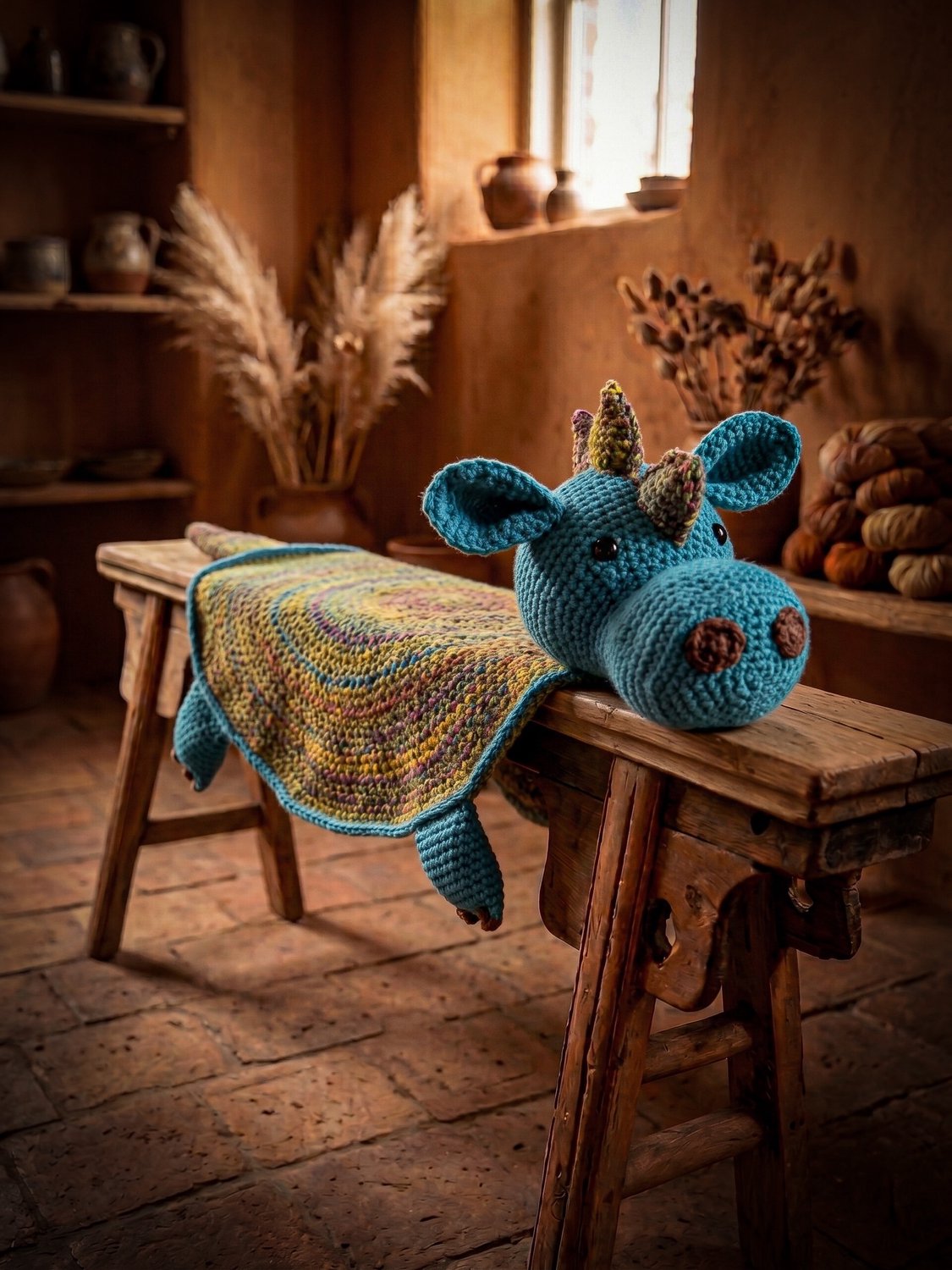 Corneeltje Wol - Haakpakket Dino Draak - Speeldekentje - DIY - DIY haakpakket - Haken
