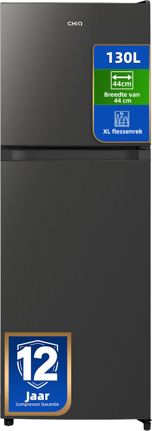 CHiQ CTM130LGE - Koel-vriescombinatie - 130 Liter - Vriesvak Boven - 44cm Slim Design - Defrost - 12 jaar garantie op compressor - Nieuw 2026