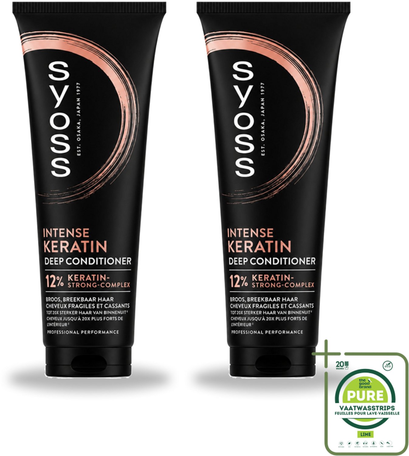 2 x Syoss - Keratin Conditioner - 250 ml - Grootverpakking - Vaatwasstrips - Keratine Conditioner - Krachtig Haar - Gezond Haar - Haar Herstellen - Haar Verzorgen