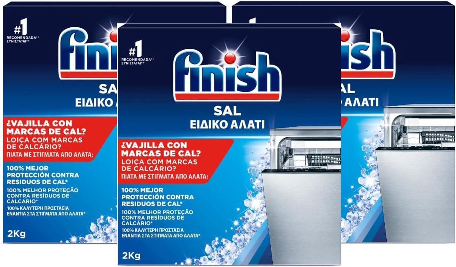 Vaatwasserzout - 2 kg - Antikalkfunctie - 3 Stuks voor Optimale Bescherming