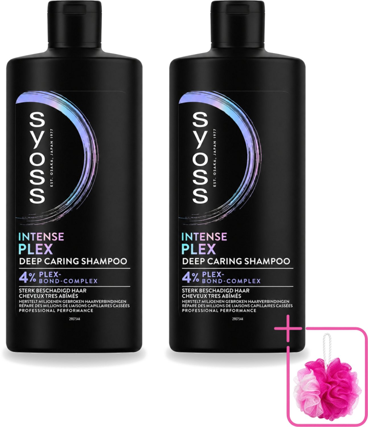 2 x SYOSS - Plex - Shampoo - Langdurige Styling - 440ml - Bulkverpakking - Beschadigd haar herstellen - Douchemop - Haar herstel shampoo