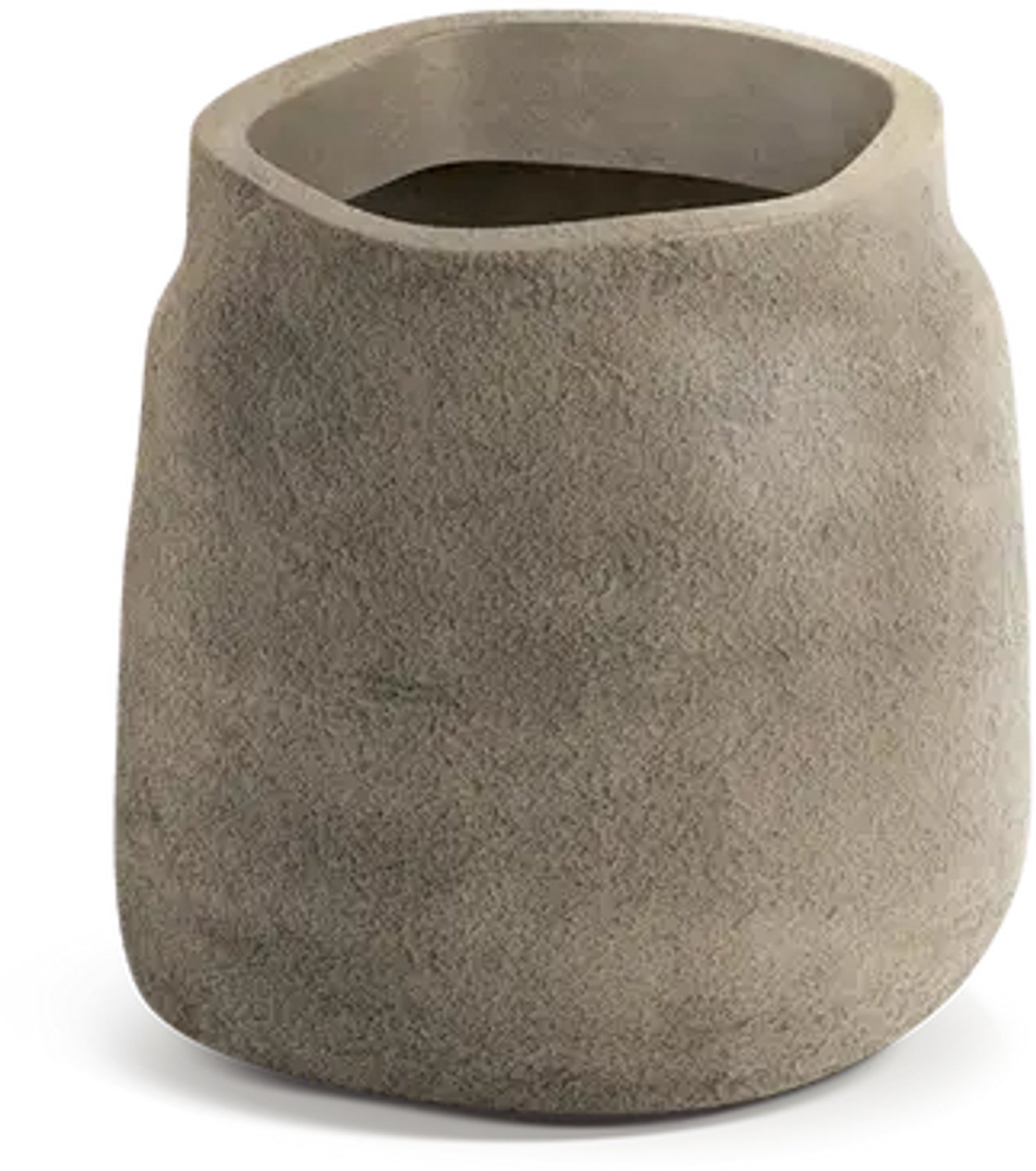 Bloempot Boge 40x38x38cm licht bruin - voor Binnen en Buiten gebruik - organische vorm - met afsluitdop - gebaseerd op handgemaakt keramiek