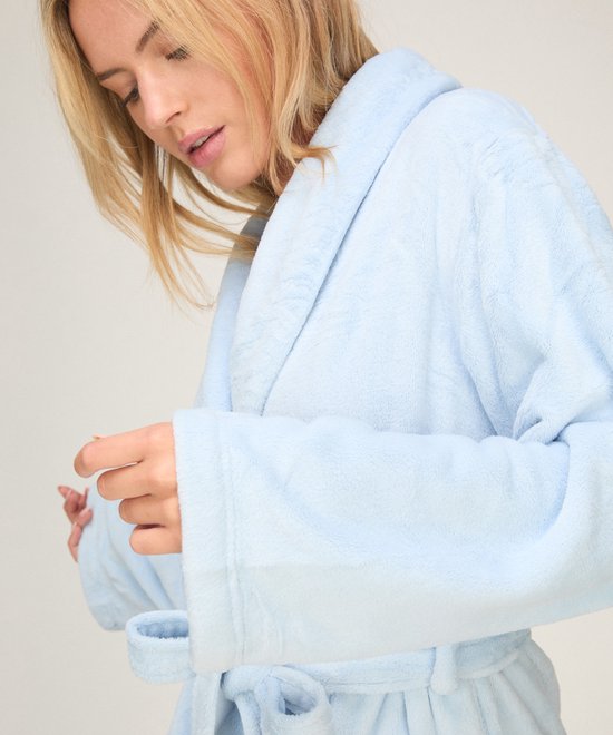 Hunkemöller Badjas van zachte fleece Blauw — afbeelding 4