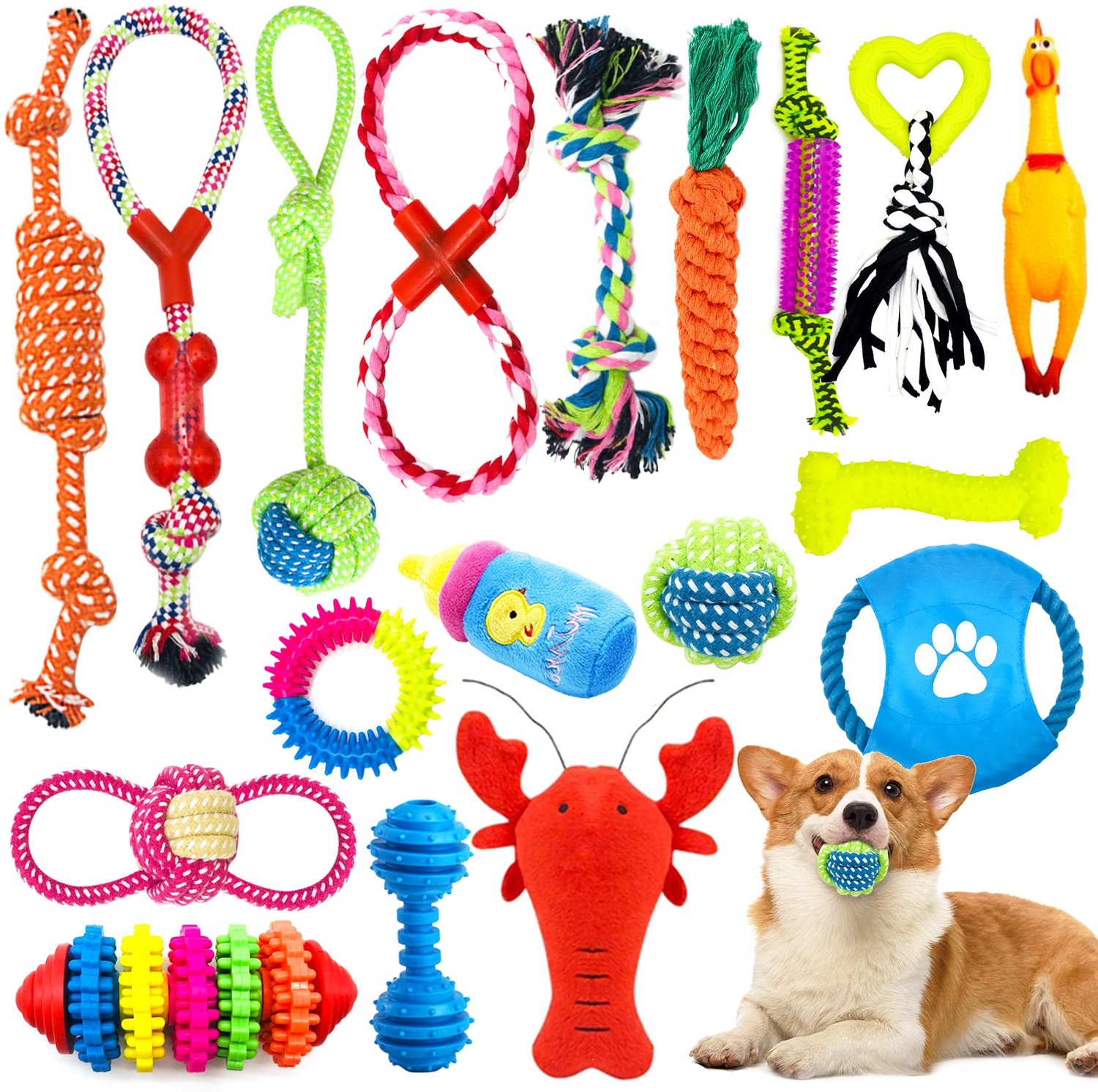 Honden Speelgoedset - 18 Stuks voor Puppy Training