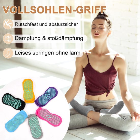 4 Paar Antislip Sokken Dames & Heren - Yoga, Pilates, Ballet, Thuis — afbeelding 5