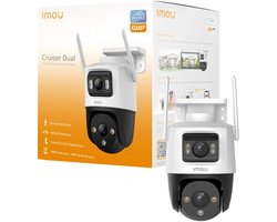 Imou Cruiser Dual 6MP - Beveiligingscamera Voor Buiten - Wit - Camera Met Dubbele Lens (2 x 3MP) - 360° Dekking - Accurate Persoons- En Voertuigdetectie - Met Kleurennachtzicht - Sirene - IP66 Weerbestendig