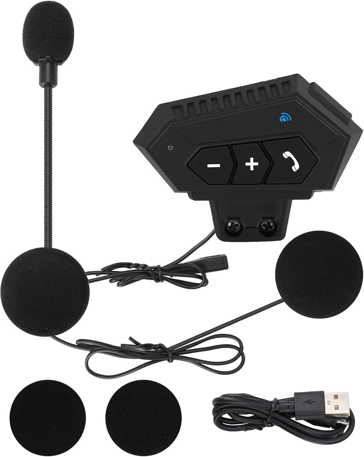 QEVA Motorhelm Headset - Helm Bluetooth - Motorhelm Communicatie - Zwart - 10cm x 10cm x 10cm