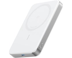 Anker MagGo powerbank - Magnetische batterij van 10.000 mAh - Draagbaar en ultradun - Ultrasnel - Qi2-gecertificeerd met 15W - Ergonomisch ontwerp - Enkel voor telefoons - Wit