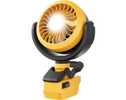 Draagbare clipfan met 2 snelheden voor 18V accu, ideaal voor bouwplaats, camping en werkplaats