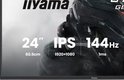 Iiyama Black Hawk monitor scherm met 24 inch IPS, 144Hz, 1ms responstijd en 1920x1080 resolutie.