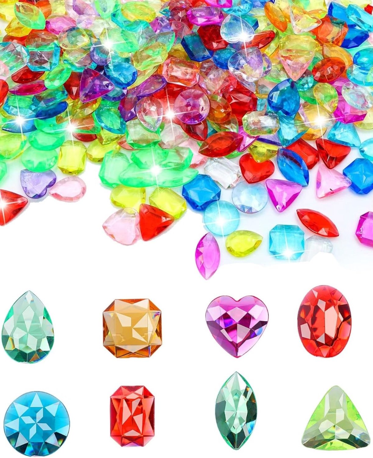 100 Stuks Kleurige Acrylstenen voor Decoratie