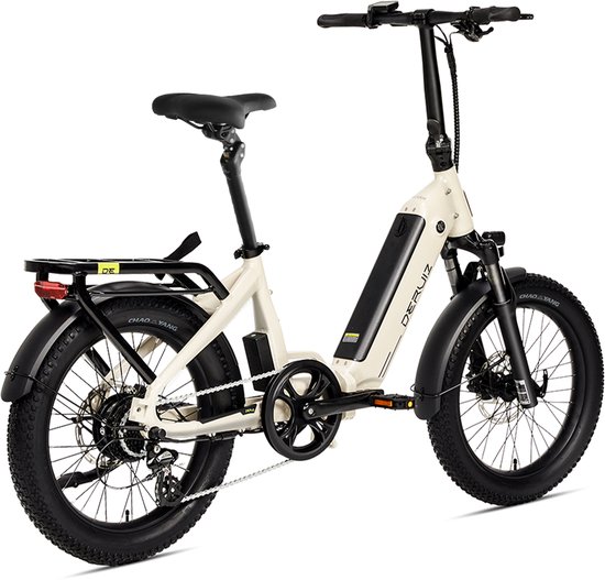 DERUIZ Peridot Elektrische Vouwfiets E-bike 20 inch, Opvouwbare Fiets Unisex, 250W Achterwielmotor 55Nm, 48V 500Wh Accu, Actieradius 143 km, Hydraulische Schijfremmen, Shimano 8 Versnellingen Mineraal wit — afbeelding 4