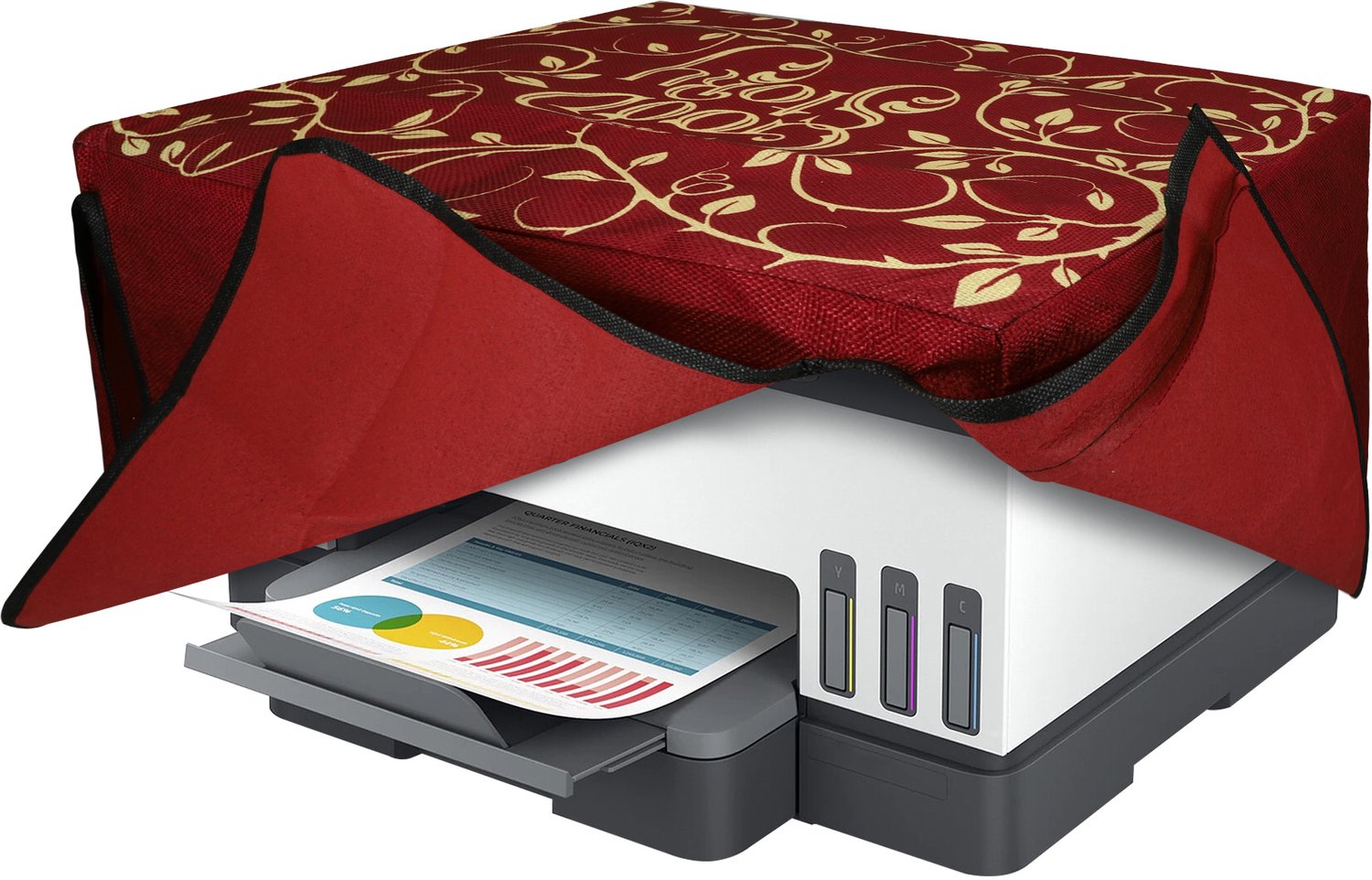 kwmobile linnen hoes geschikt voor HP Smart Tank 7305 cover - Printer beschermhoes - Sprookjesboek design