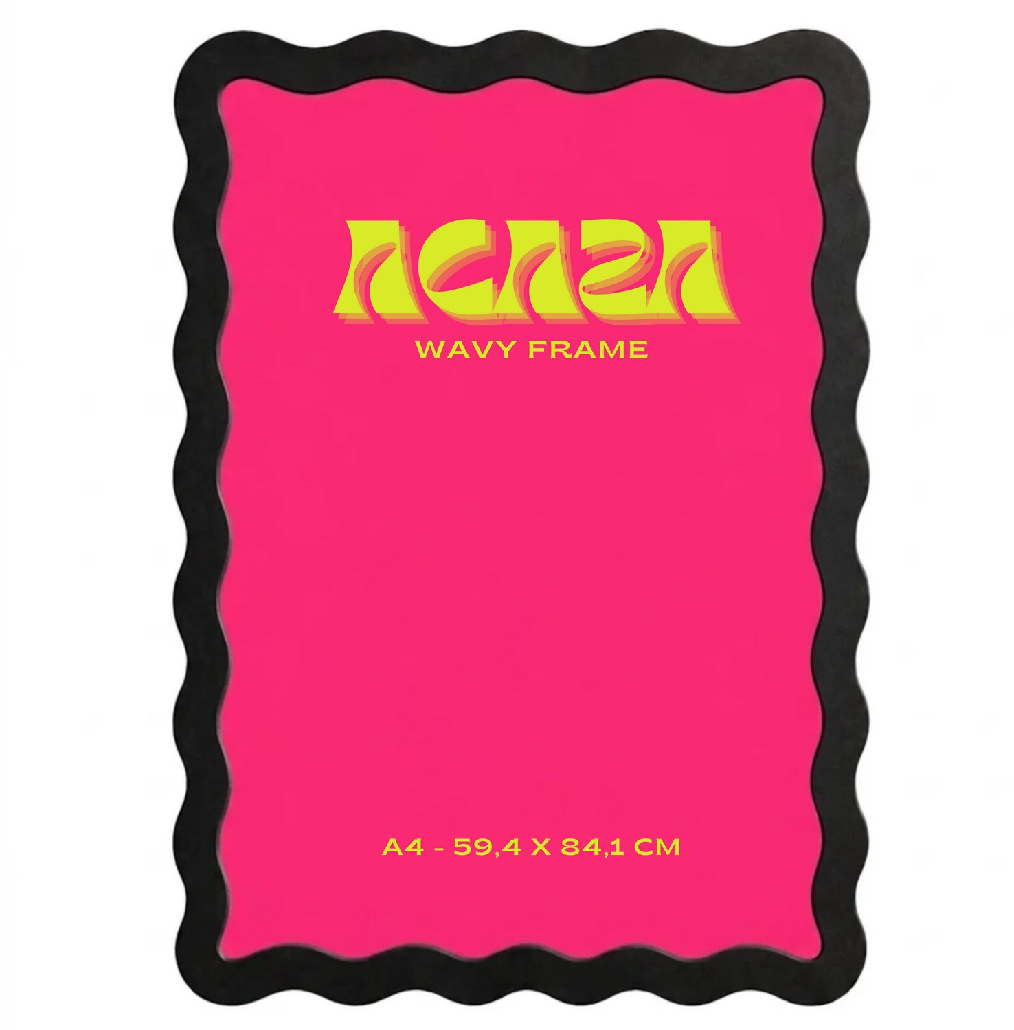 Acaza Fotolijst - Fotokader - Fotolijst A4 - 21x29.7 cm - Zwart - Wavy Frame - MDF Hout - Golvend - Wave