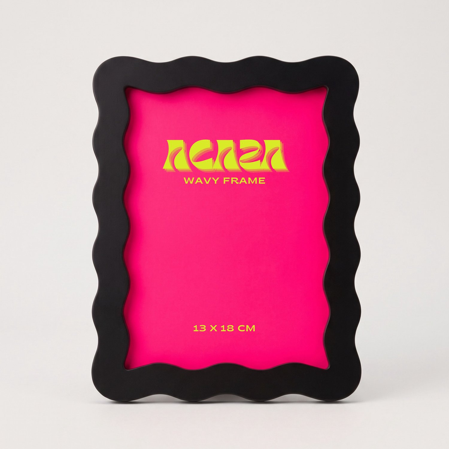 Acaza Fotolijst - Fotokader - Fotolijst 13x18 cm - Fotomaat 13x18 cm - Zwart - Wavy Frame - MDF Hout - Golvend - Wave - Portretlijst