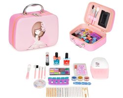 Kinder Make-up Set met Koffer - Spiegel & UV/LED Nagellamp - 3+